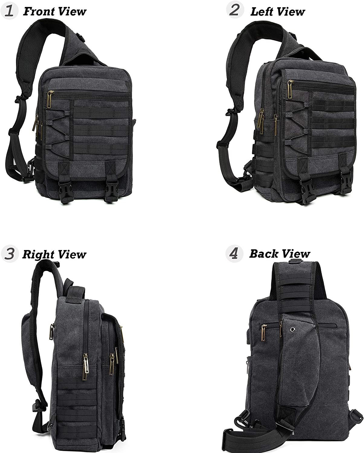 Nicgid Sling Bags Chest Shoulder Backpacks， 13.3'' 14.1'' Laptop Backpack Crossbody Messenger Bag Travel Outdoor Men Women - Image 2